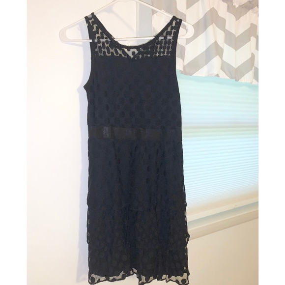 Sally Miller Other - SALLY M - Polka Dot Sweetheart Mesh Black Dress